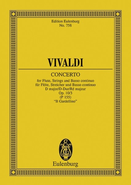 Vivaldi: Concerto D major Opus 10/3 RV 428/PV 155 (Study Score) published by Eulenburg